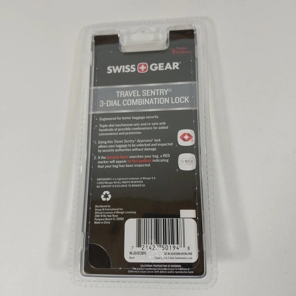 SWISS GEAR‎ TRAVEL SENTRY 3 DIAL COMBINATION LOCK ACCEPTED BY TSA